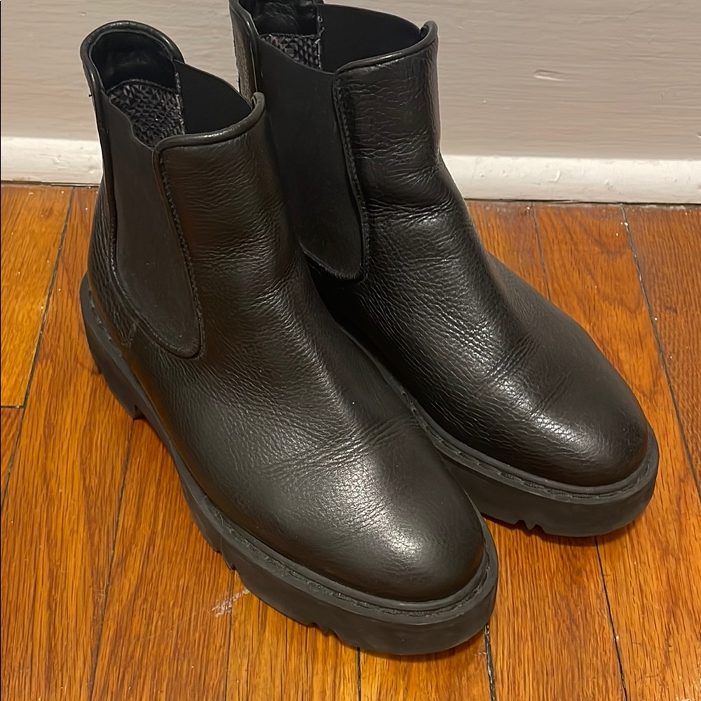 Aquatalia Black Leather Chelsea Boots